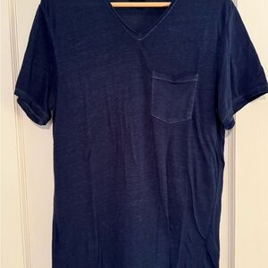 Men's Navy Blue V-Neck T-Shirt